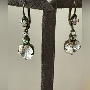 Sorrelli Crystal Brass Tone Dangle  Earrings
